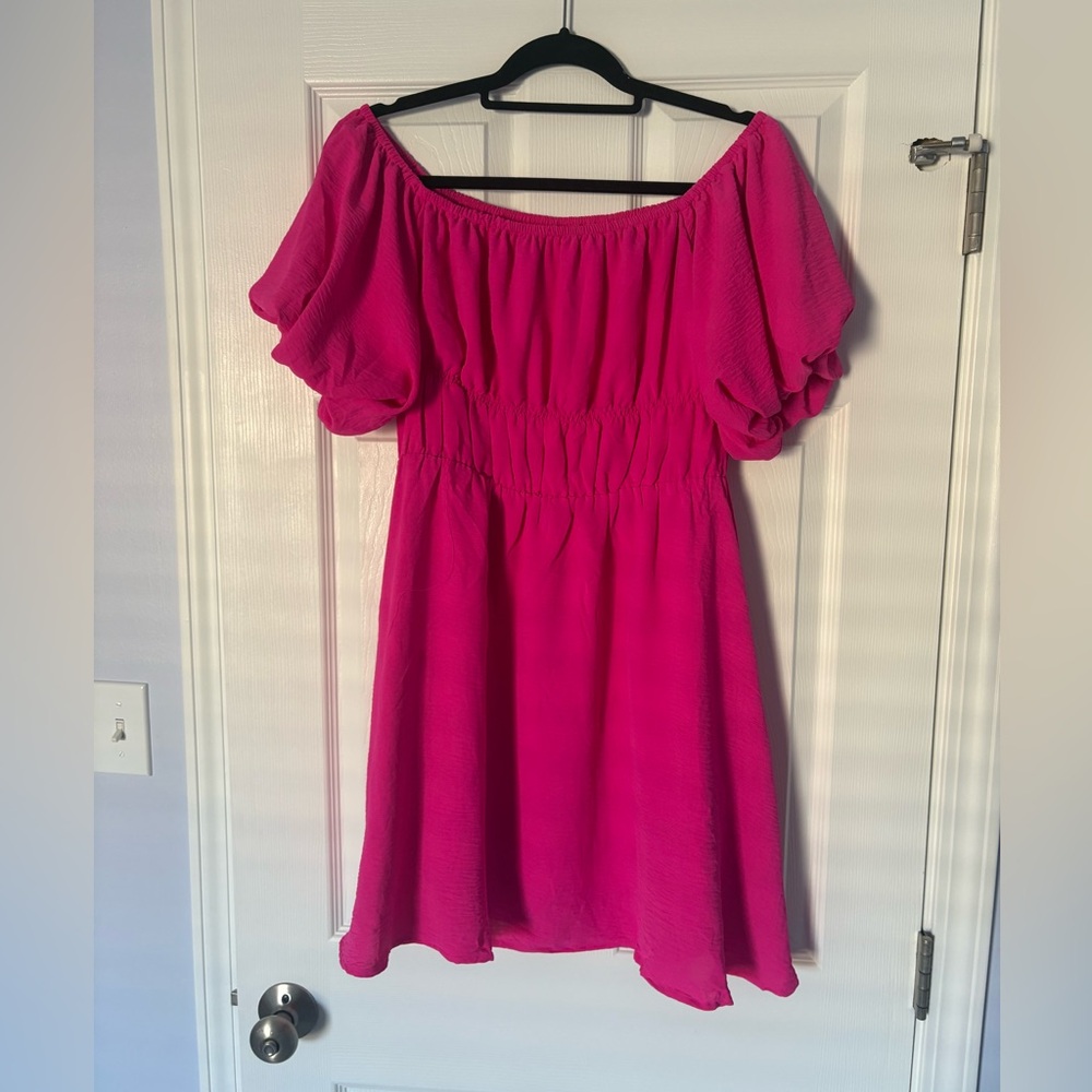 Off The Shoulder Pink Dress